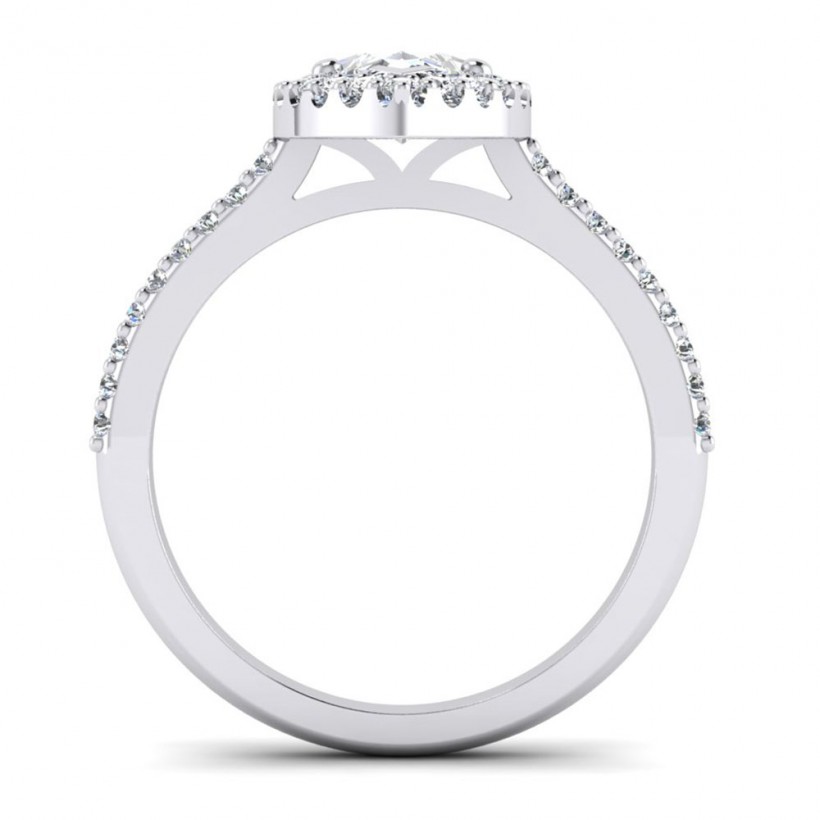 Oval Diamond Halo Engagement Ring With Accents | M. Pope & Co.