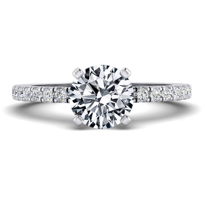 French Pave Diamond Ring in 14K White Gold (1/4 Ct. TW) Available in 4 –  Gold Star Jewelry