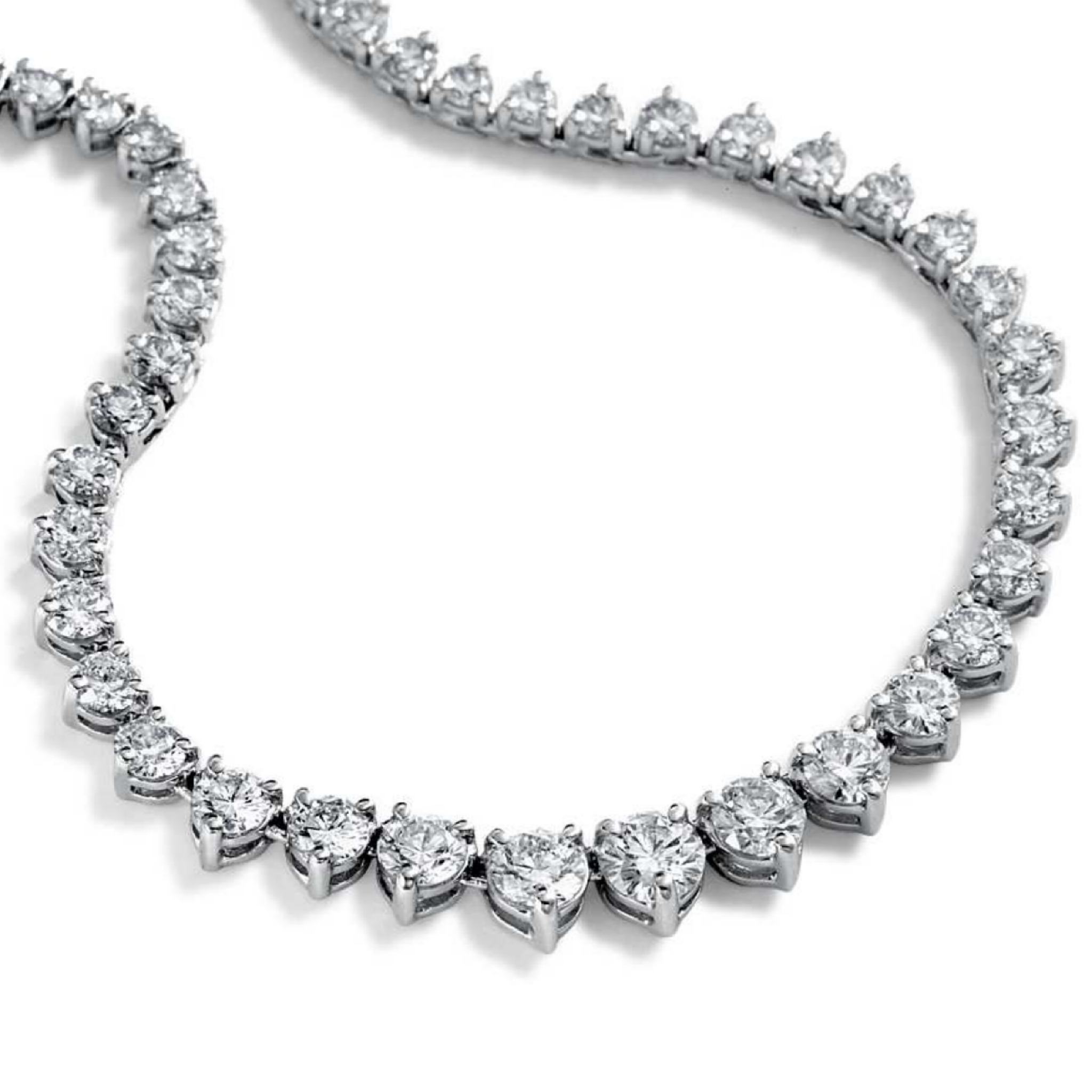 18K White Gold Diamond Eternity Riviere Necklace | M. Pope &