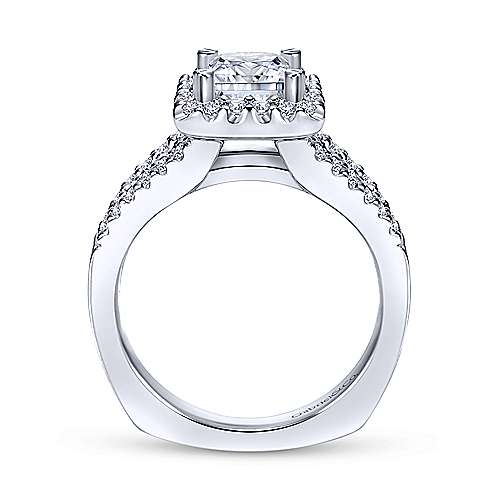 14K White Gold Princess Drew Halo Diamond Engagement Ring | M. Pope & Co.