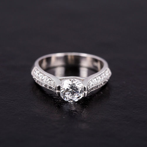 IGI CERTIFIED 14K WHITE GOLD ROUND DIAMOND ENGAGEMENT RING TENSION SET  1.00CT | eBay