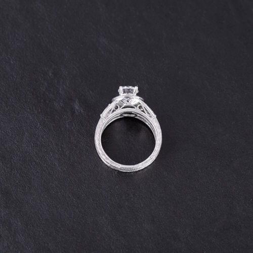 Vintage Engagement Ring, Transition Round Brilliant Diamond 0.53ct.
